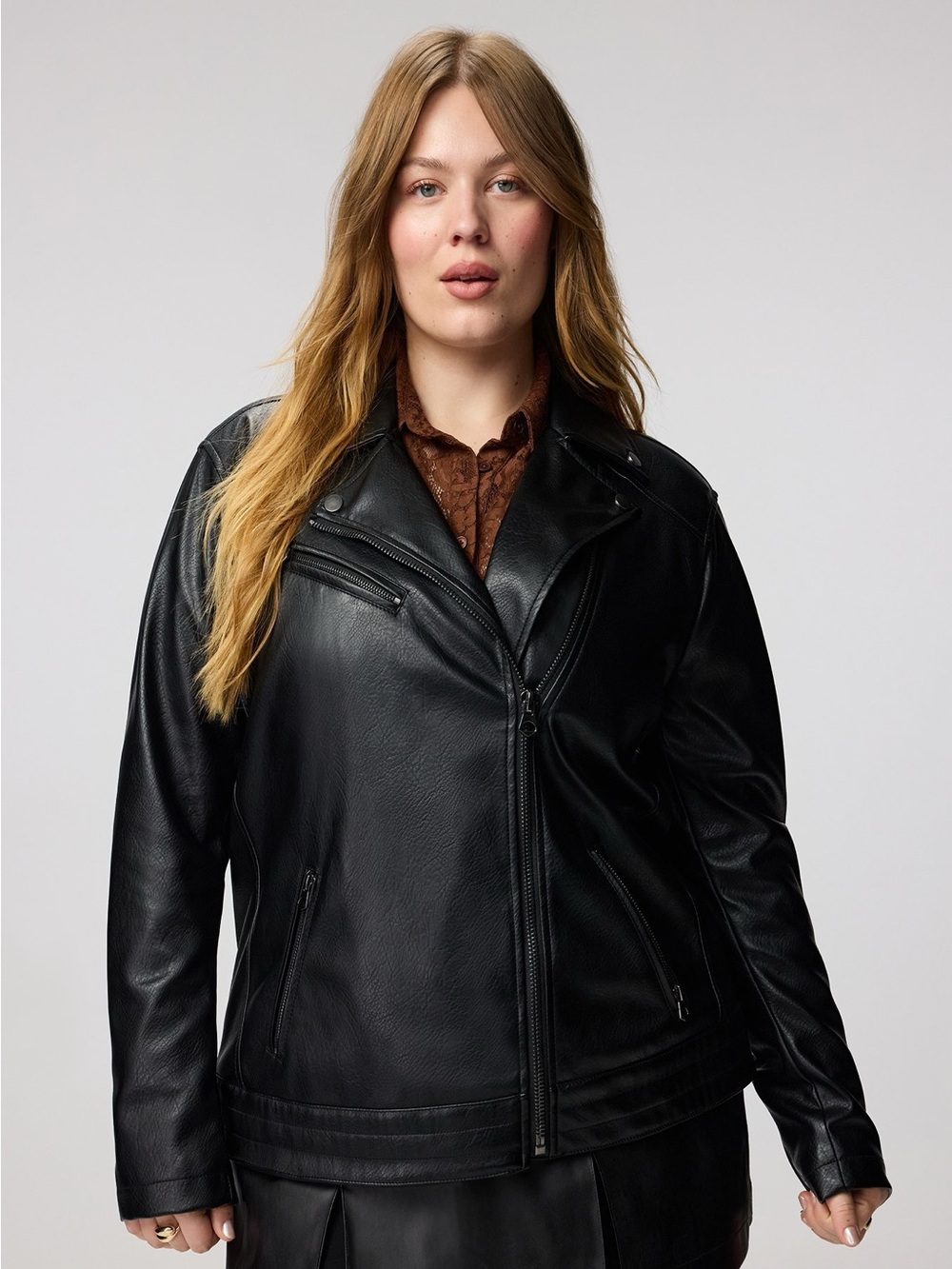 Torrid Classic Faux Leather Asymmetrical Moto Jacket - Size 14/16 (1)
